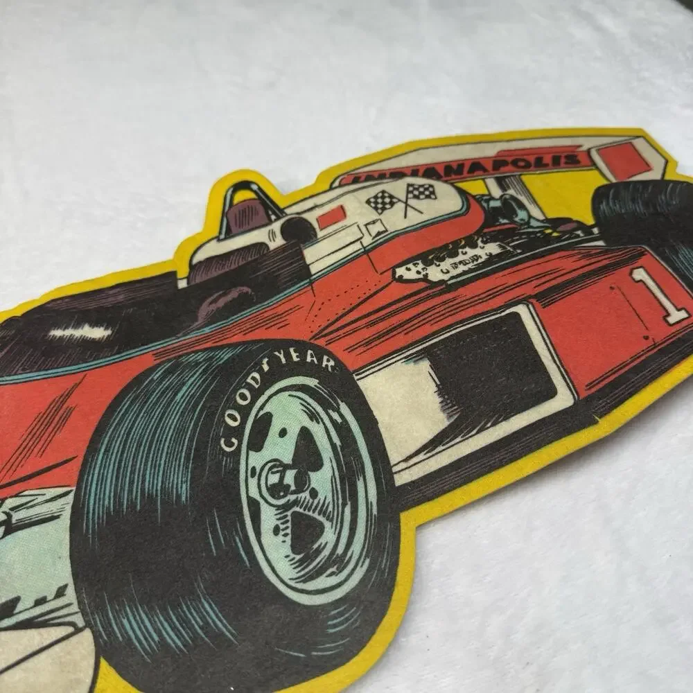 Vtg Race Car Indianapolis Motor Speedway Large Felt Banner 9x23